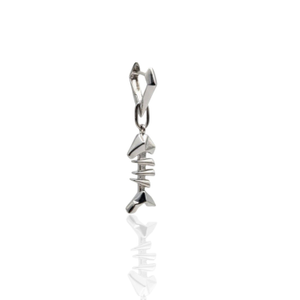 Mars Sterling Silver Reversible Fish Bone Huggie Earring Single