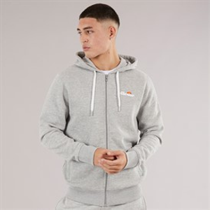 Ellesse Mens Klemerio Full Zip Hoodie Light Grey Marl