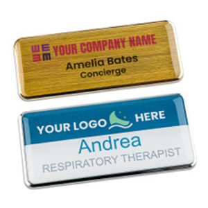 Executive Brushed Metal Name Badges