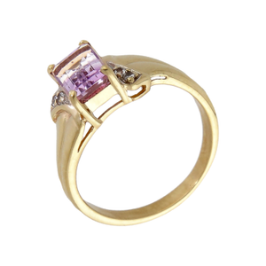 Pre-Owned 9ct Yellow Gold Amethyst Dress Ring