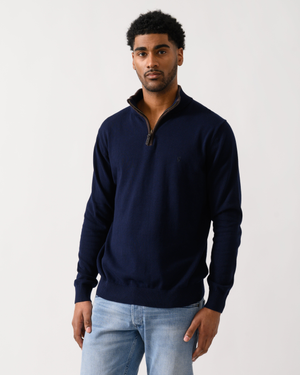 Joules Hillside Mens 1/4 Zip Jumper - Navy Blue