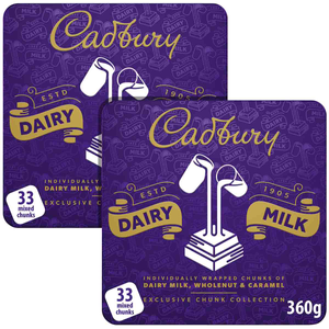 Cadbury Dairy Milk Chunk Collection Gift Tin 360g (Bundle of 2)