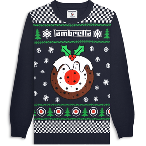 Lambretta Mens Christmas Jumper - 2XL / Navy/Pudding
