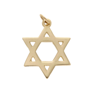 Pre-Owned 9ct Yellow Gold Solid Star Of David Pendant