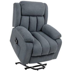 HOMCOM Power Lift Recliner Chair with Vibration Massage, Lift Chair for Elderly with Footrest, Remote, Side Pocket, Grey