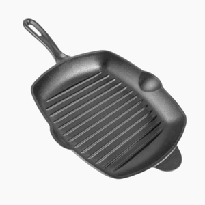 Pre-Seasoned Square Cast Iron Griddle Frying Pan, 28cm