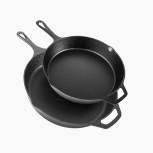 Pre-Seasoned Cast Iron Skillet Frying Pans Set, 25cm & 30cm