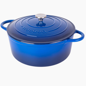 Cast Iron Dutch Oven with Lid - 28cm (6L) Dark Blue