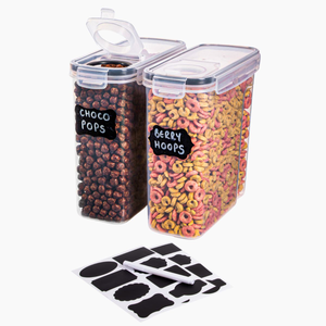 Airtight BPA-Free Cereal Food Storage Containers - 2.5L - Set Of 2