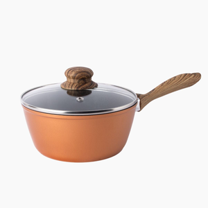 Non-Stick Saucepan with Lid Induction Compatible 18cm - Copper