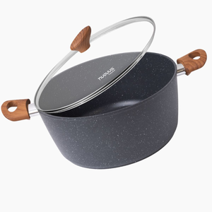 Marble Non Stick Stock Pot with Glass Lid - Induction, 28cm