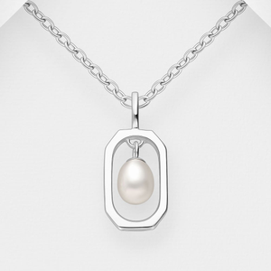 Signature Silver Encased Pearl Pendant