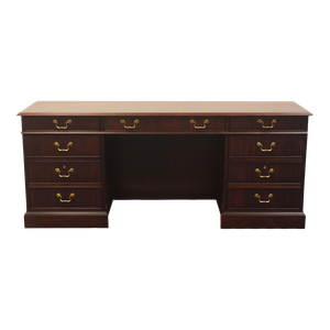 National / Mt. Airy Banded Mahogany Traditional Style 72" Office Computer Desk / Credenza 1055-306
