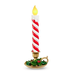 Raz - Make It Merry-Red & White Stripe Battery Operated Candle 43cm