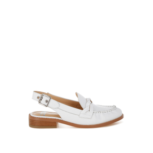 Jemykin Genuine Leather Loafer Sandals In White By Rag & Co (7 UK)