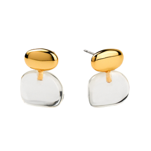 Pebble Stack Studs Gold