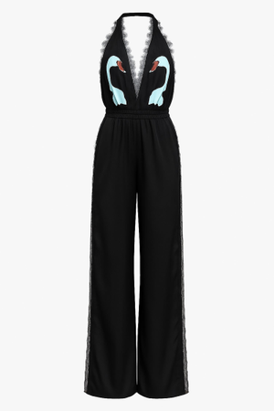 Swan Romper Black (S)