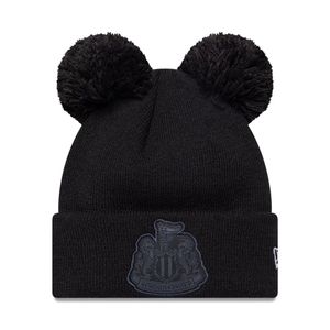 Newcastle United FC Youth Tonal Black Double Pom knit Beanie Hat