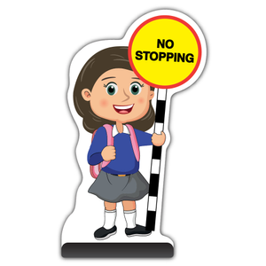 School Kid Cut Out Pavement Sign - Molli Kid Cut Out Waterfilled Base - 700 x110
