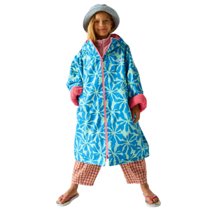 Regatta Kids Spirit Of Adventure Waterproof Changing Robe - 5 - 9 Yrs / Sonic Blue Floral