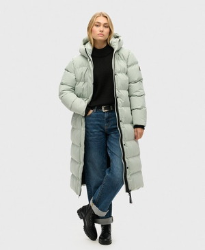Langer Steppmantel aus Mikrofaser