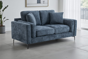 Woven Chenille Blue 2 Seater Sofa MARGHERA