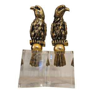 Wildwood Brass Parakeet Bookends- a Pair