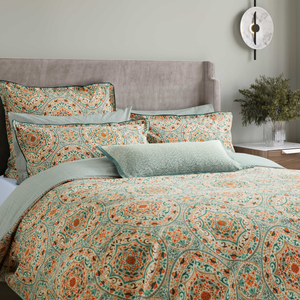 Addison Duvet Cover SET, Gold & Teal