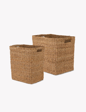Brading Baskets With Handles - Seagrass, Natural, Set of 2