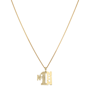 New 9ct Yellow Gold No.1 Nan Pendant & 18" Necklace