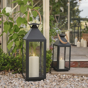 Brixham Leather Handle Lantern Duo with TruGlow® Candles