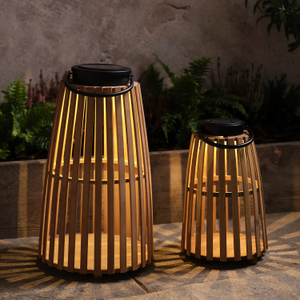Sol Wooden Solar Lantern Duo