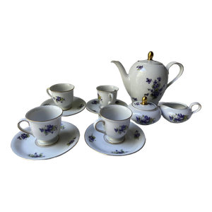 Vintage 1950s Eschenbach Bavaria Germany Porcelain Tea Set With Violets- 11 Pieces