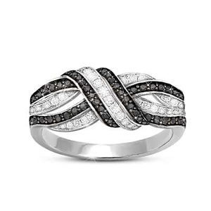 Genuine Black And White Diamond Charisma Ring Size 8