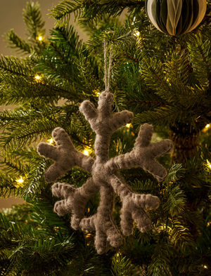 Southwold Snowflake - Felt, Truffle, Large