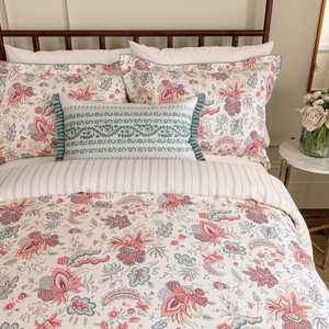 Chintz Reverie Duvet Cover SET, Red/Teal