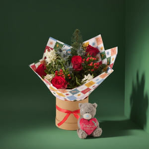 Festive Bouquet with Tatty Teddy Plush Gift set
