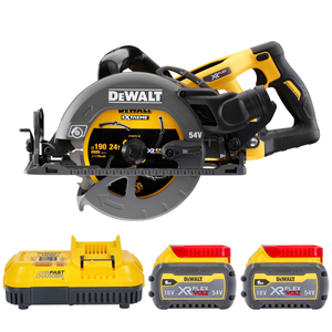 DeWalt DCS577N 54V XR Cordless Brushless Flexvolt High Torque 190mm Circular Saw With 2 x 6.0Ah Batteries & Charger