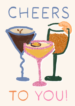 Cheers To You Illustrated Cocktails Card
