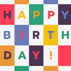 Moonpig Happy Birthday Colour Block Typography Card