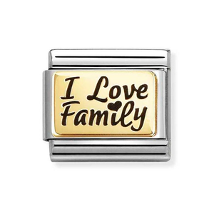 Classic Gold I Love Family Charm