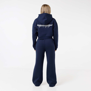 Stacked Crop Tracksuit | Navy