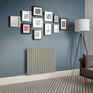 Milano x ECOSO Aruba Electric - Sage Leaf Green Horizontal Designer Radiator - 635mm x 826mm - with Thermostatic Wi-Fi Heating Element