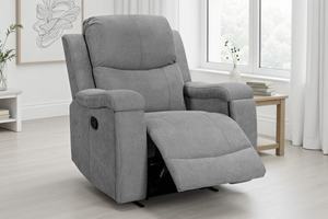 Chenille Fabric Dark Grey Manual Recliner Chair VISCONTI