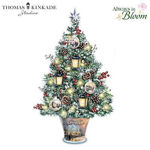 Thomas Kinkade Home For The Holidays Tabletop Tree