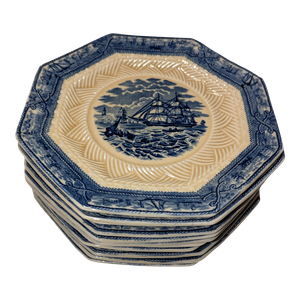 Mid 19th Century Mason's Ironstone American Marine Dinner Plates- Set of 11