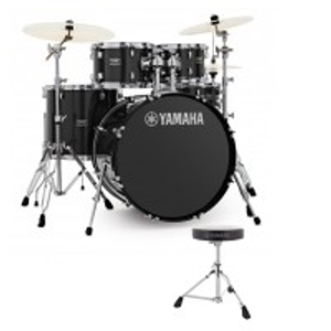 Yamaha Rydeen 22" Drum Kit with Paiste Cymbals & DS550U Drum Throne, Black Glitter