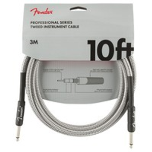 Fender Professional 10 pés cabo de instrumento reto, Tweed branco