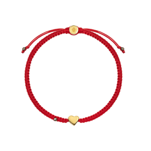 Red String Gold Heart Charm Bracelet – Love Energy Jewelry – Enchanting Love