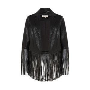Jagger Fringed Faux Leather Jacket (XXL)